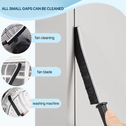 EZ LIVING 3Pcs Gap Cleaning Brush with Long Handle - Hard Bristle Crevice Cleaner for Home & Kitchen, Wash Basin, Sink, Sliding Window, Stove, Toilet Seat, Gas - Small Scrub Brush for Deep Cleaning