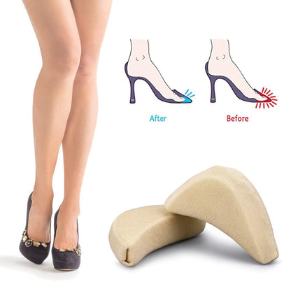 EZ LIVING 4 Pair/8 PCS Soft Shoe Fillers for Women Adjustable Tightener Pads Reusable Insoles for Loose Shoes(Black and Beige)