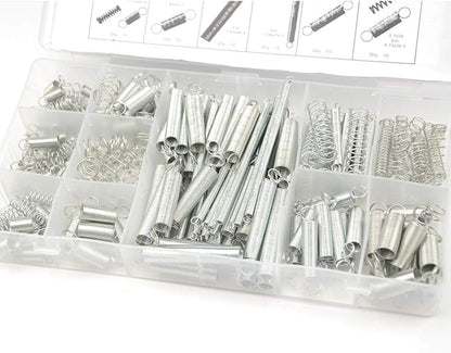 EZ LIVING 200 Piece Spring Assortment Set | Zinc Plated Compression and Extension Springs