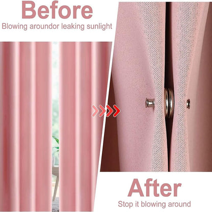 EZ LIVING 4 Pair Curtain Magnets Closure Button, Metal Magnetic Curtain Button Curtain Magnetic Holdback Button Drapery Magnetic Button to Keep Curtain Closed for Home Bedroom Office Curtain Draperies
