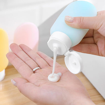 EZ LIVING Travel Toiletry Bottles Kit - 3Pcs 60Ml Leak Proof Refillable Silicone Squeeze Containers for Toiletries - Multicolor