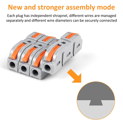 EZ LIVING Wire Connector, 60Pcs Universal Connection Terminals, Circuit Inline Splices Electric Connectors, SPL-1 Clamp with Actuation Lever, 4 mm² Conductor Clamp, Quick & Freely Assemble