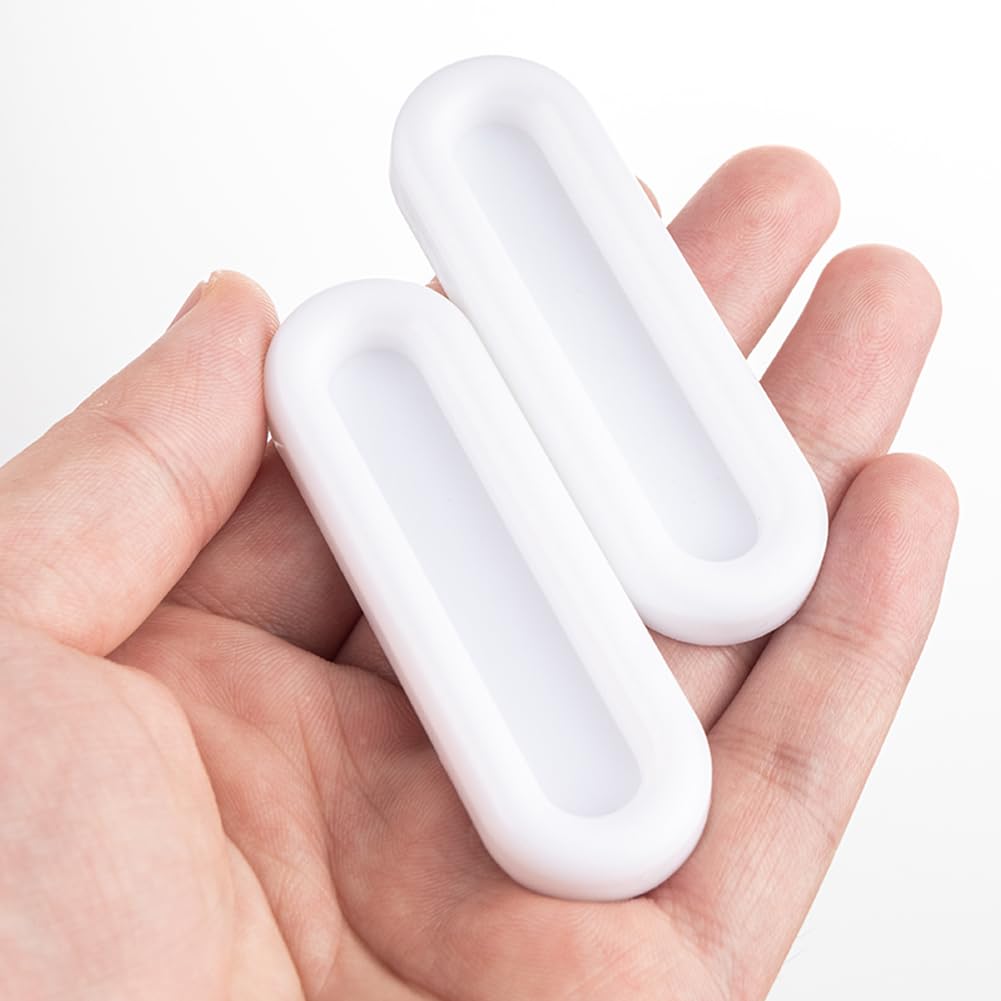 EZ LIVING 4 Pcs Self Adhesive Handles for Sliding Window Cabinets Drawers Pulls Self-Stick on Handles for Door Auxiliary (White)