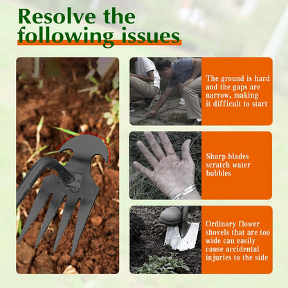 EZ LIVING Weed Puller Tool Garden Weed Pulling Tool– 15.7” Portable Garden Weeder, 4 Teeth Manganese Steel Forged Hand Tool for Uprooting Weeds, Ideal for Gardening (1PCS)