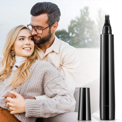 EZ LIVING Water Proof Beard Color Pencil For Men, Long Lasting Coverage, Male Mustache Repair Shape, Beard, Moustache & Eyebrows, Micro-Fork Tip For Seamless Application (Pack of 1) - Black