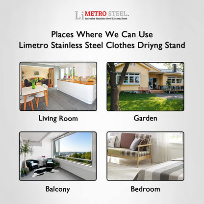 EZ LIVING Stainless Steel Foldable Cloth Dryer Stand Double Rack Cloth Stands for Drying Clothes Steel (Cross), 150x54x87 cm