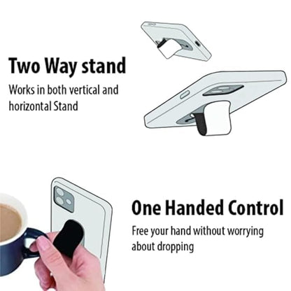 EZ LIVING Telescopic Phone Finger Grip Stand Holder – Adjustable Mobile Phone Grip with Extendable Finger Ring for Secure Hold and Comfortable Viewing