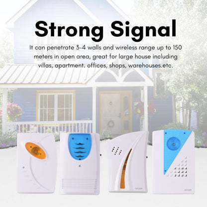 EZ LIVING Wireless Doorbell - Long Range Over 100 Ft, 32 Rings Bell, Battery Powered Door Bell Chime with LED Flash Wireless Calling Bell for Home, Office, Shop