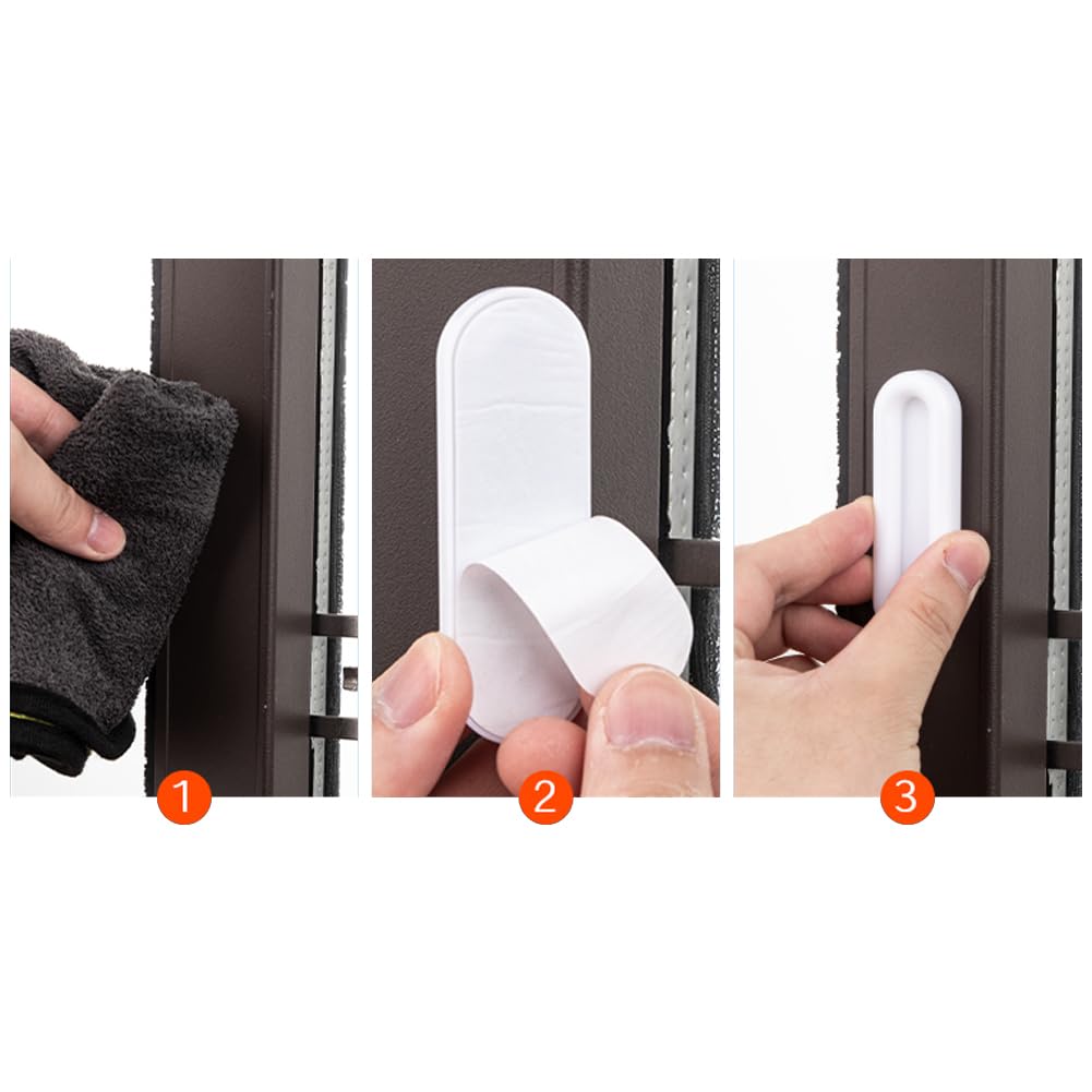 EZ LIVING 4 Pcs Self Adhesive Handles for Sliding Window Cabinets Drawers Pulls Self-Stick on Handles for Door Auxiliary (White)