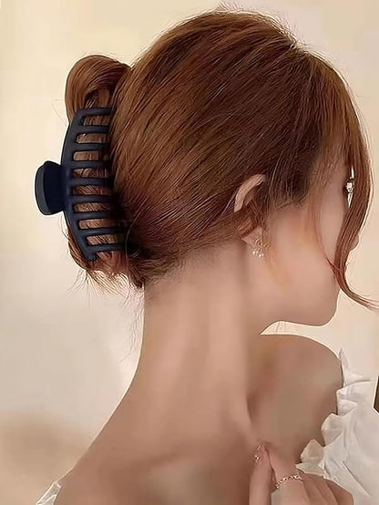 EZ LIVING 4-Pack Extra Large Claw Clips, Strong Hold Hair Accessories for Thick Hair - Matte Finish Hair Clamps in Neutral Colors - Fashionable Hair Clips for Women & Girls"