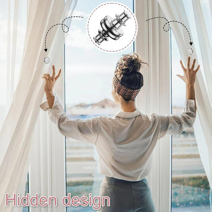 EZ LIVING 4 Pair Curtain Magnets Closure Button, Metal Magnetic Curtain Button Curtain Magnetic Holdback Button Drapery Magnetic Button to Keep Curtain Closed for Home Bedroom Office Curtain Draperies