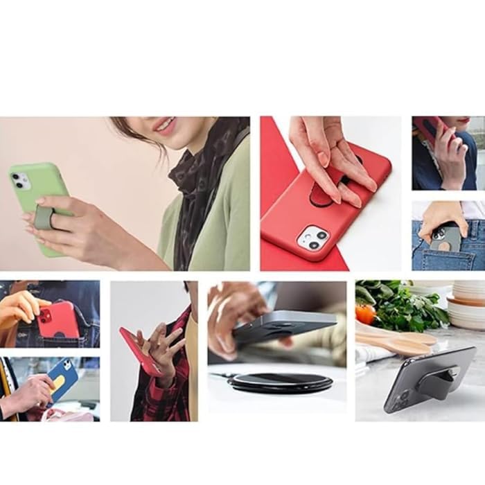 EZ LIVING Telescopic Phone Finger Grip Stand Holder – Adjustable Mobile Phone Grip with Extendable Finger Ring for Secure Hold and Comfortable Viewing