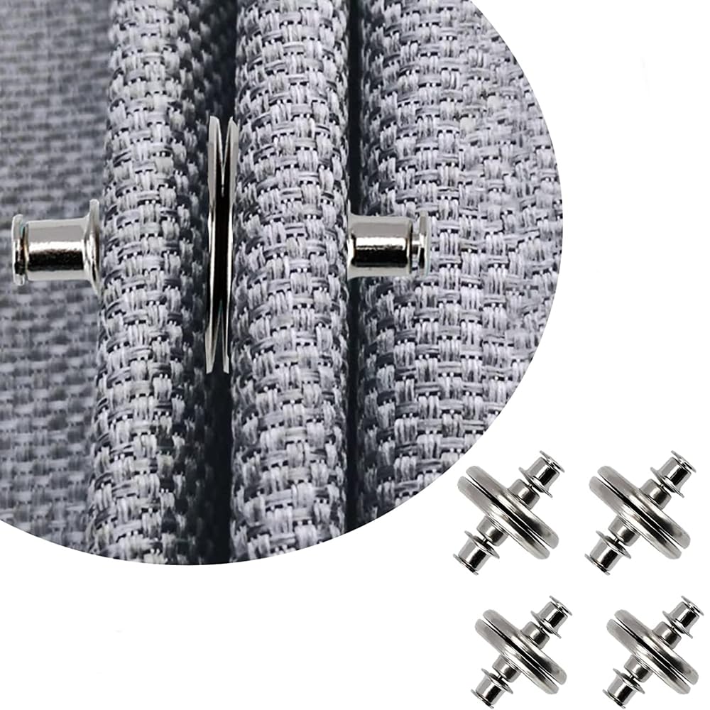 EZ LIVING 4 Pair Curtain Magnets Closure Button, Metal Magnetic Curtain Button Curtain Magnetic Holdback Button Drapery Magnetic Button to Keep Curtain Closed for Home Bedroom Office Curtain Draperies