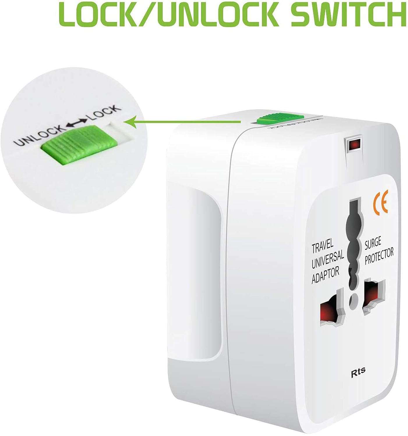 EZ LIVING Universal Travel Plug Adapter Worldwide International All in One Portable Travel Adapter Wall AC Power Plug Adapter Wall Charger with Dual USB Charging Ports for USA EU UK AUS Cell Phone Mobile Laptop